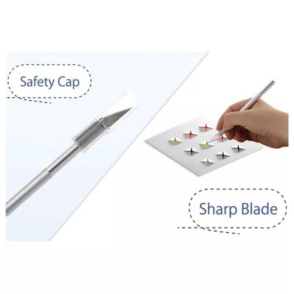 Precision Utility Knife Cutter w/Replaceable Steel Blade Safety Arts Craft Tool - Picture 7 of 8